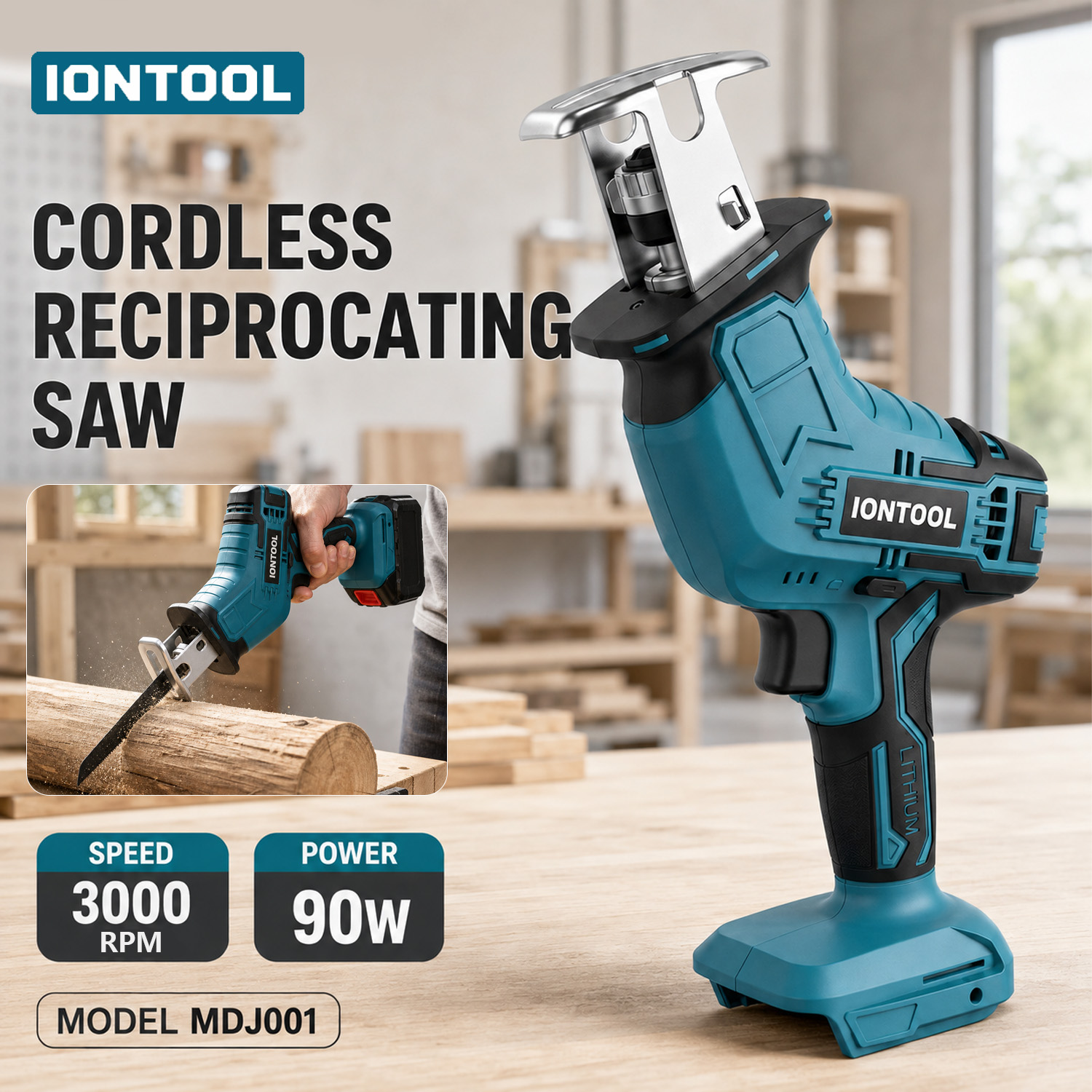 Lumber Woodworking - IONTOOL 18V 90W 3000SPM Ultra Light