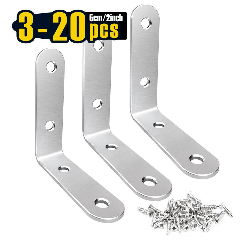 3-20 Pcs L Bracket Stainless S - Woodworking X Brace 评论和价格