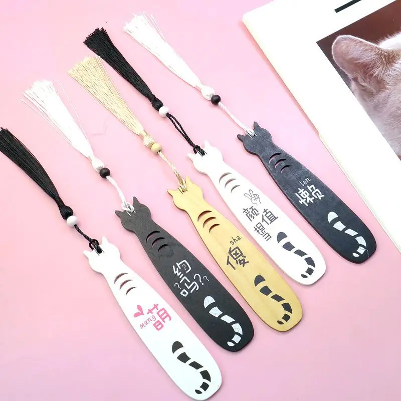 Cartoon Cat Wooden Bookmarks w - Woodworking For Kids 评论和价格
