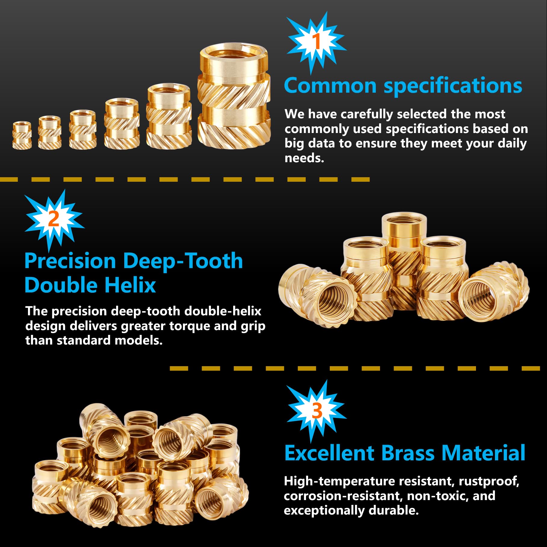 600Pcs M2-M6 Brass Threaded In - Woodworking Tool Stores 评论和价格