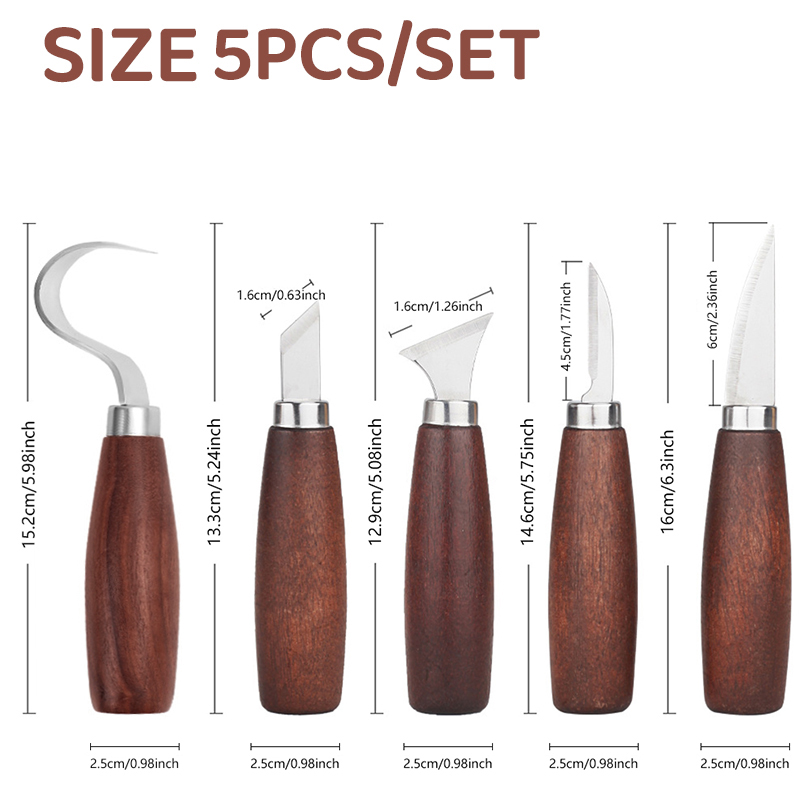 5pcs tools for wood carving Ch - Woodworking Hand Tools 评论和价格