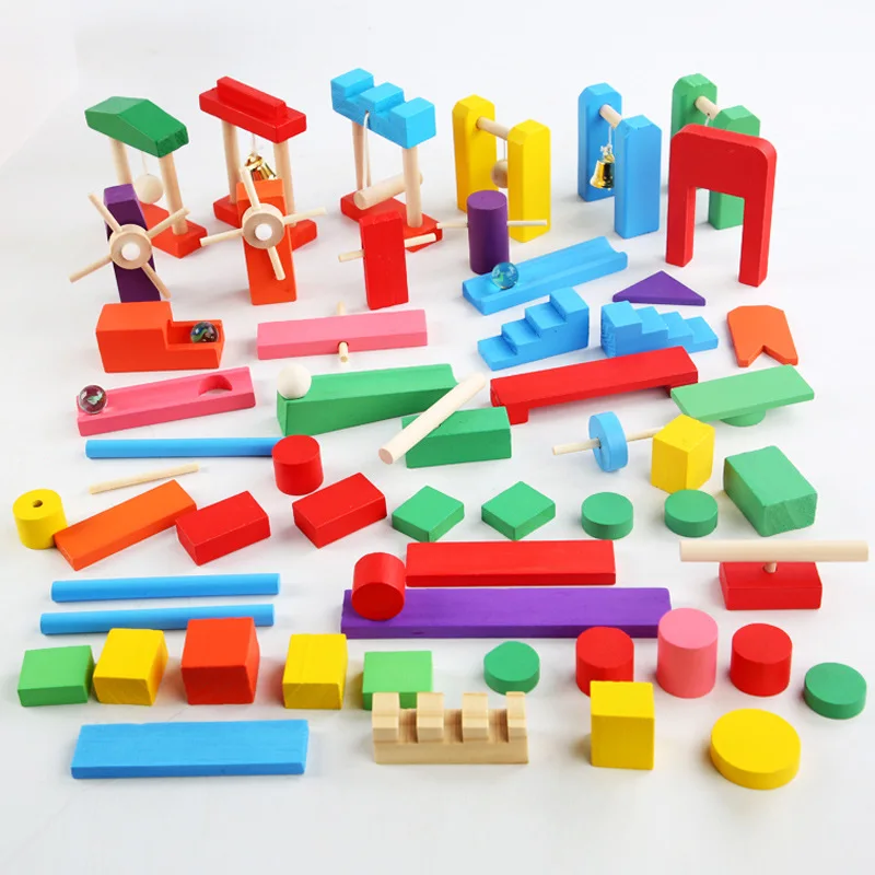 Montessori Wooden Rainbow Domi - Woodworking Domino 评论和价格