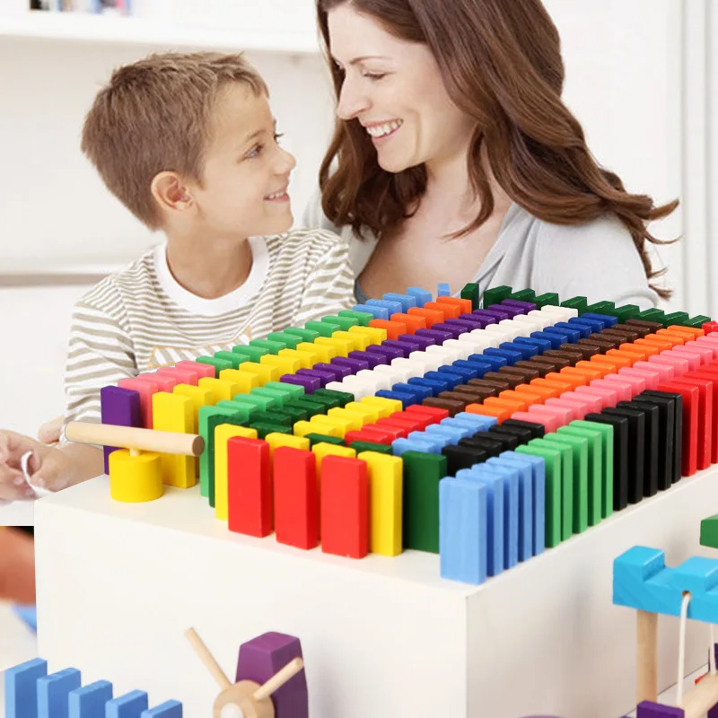 Montessori Wooden Rainbow Domi - Woodworking Domino 评论和价格