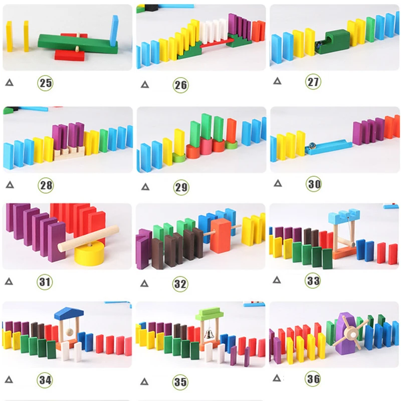 Montessori Wooden Rainbow Domi - Woodworking Domino 评论和价格