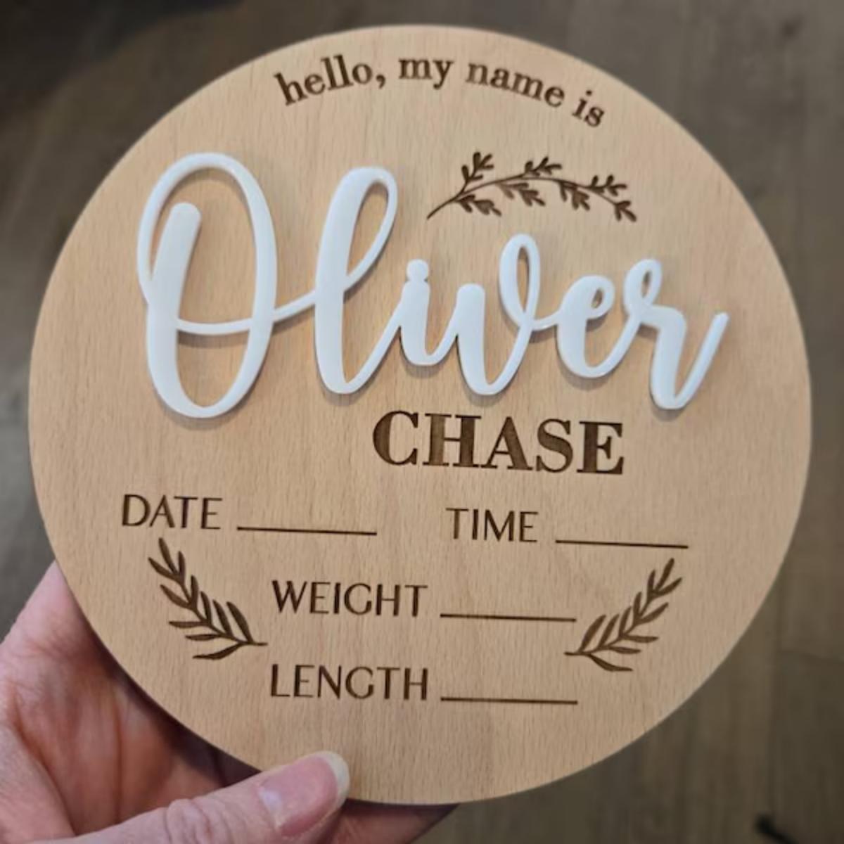 1Pc Custom Baby Announcement S - Woodworking Jobs 评论和价格