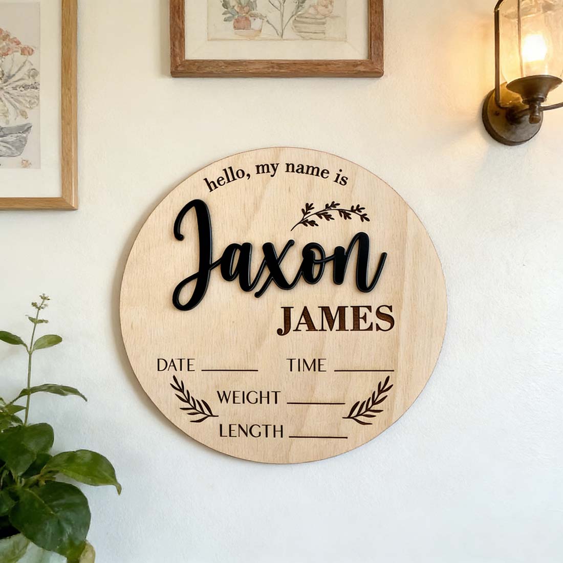 1Pc Custom Baby Announcement S - Woodworking Jobs 评论和价格
