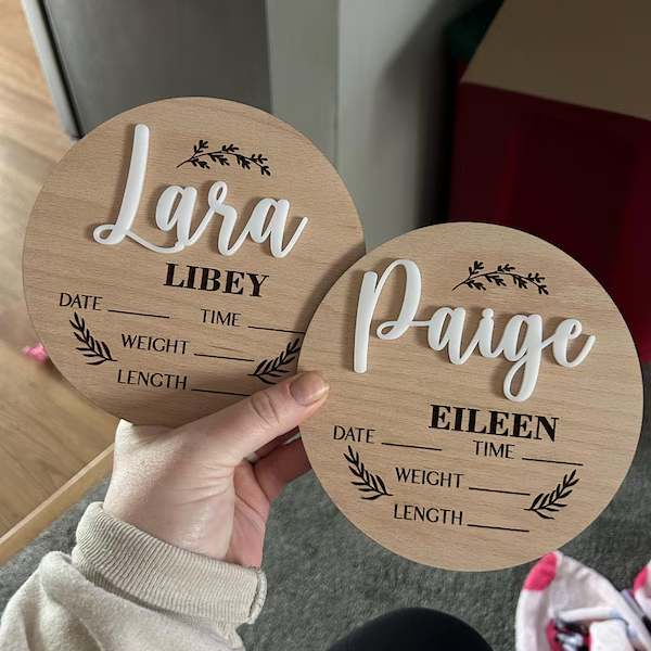 1Pc Custom Baby Announcement S - Woodworking Jobs 评论和价格