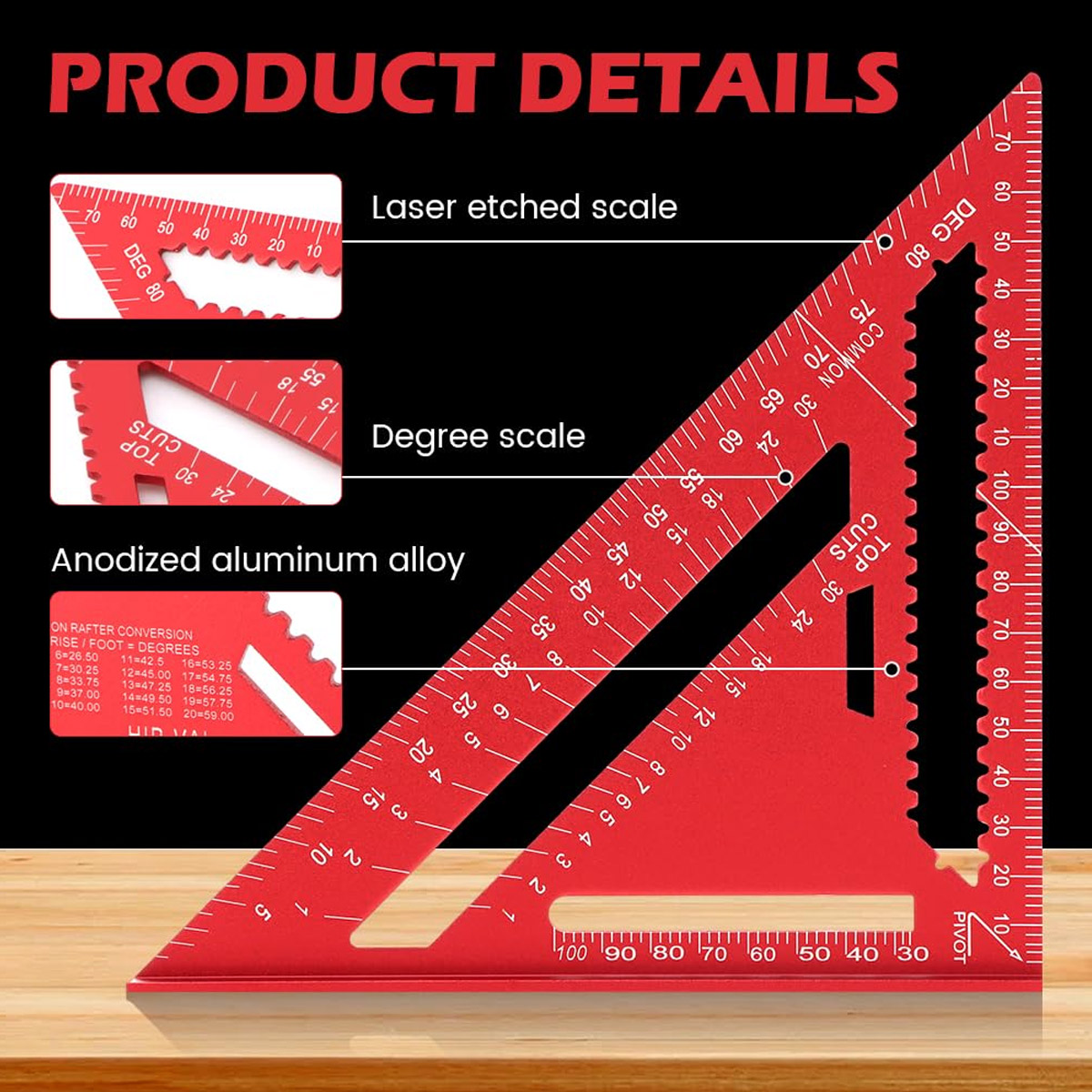 Aluminum Alloy Speed Square Hi - Woodworking Equipment 评论和价格