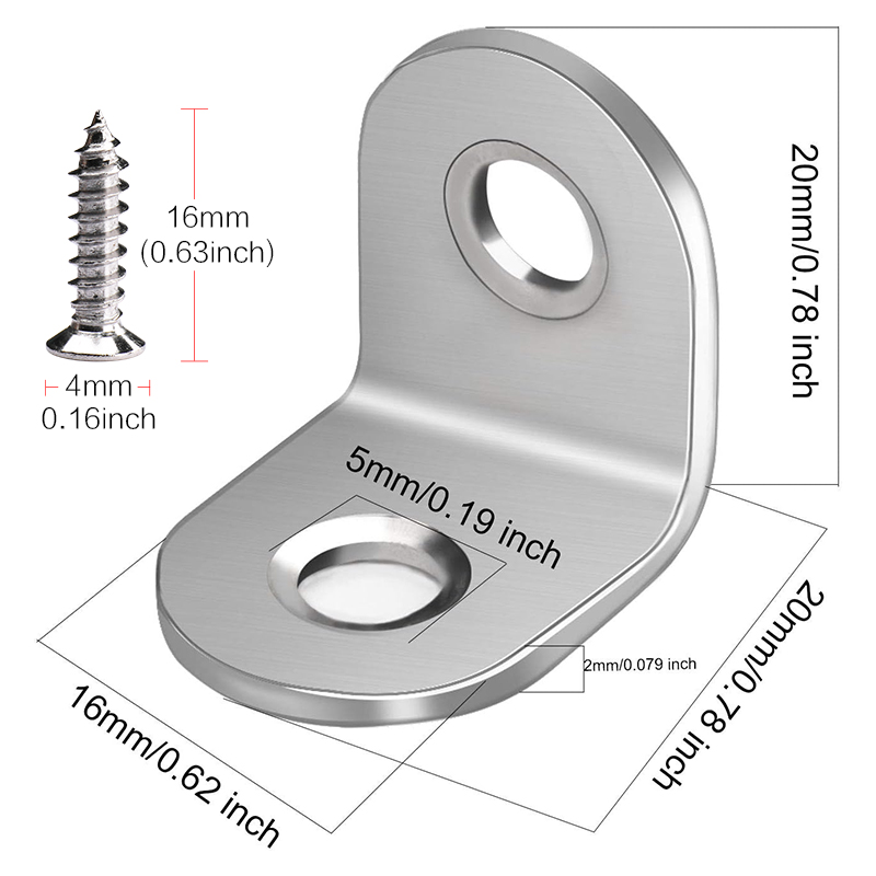 5-40 PCS 20 x 20 mm Stainless  - Woodworking X Brace 评论和价格