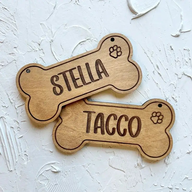 5PCS Custom Wooden Dog Tag - P - Woodworking Jobs 评论和价格
