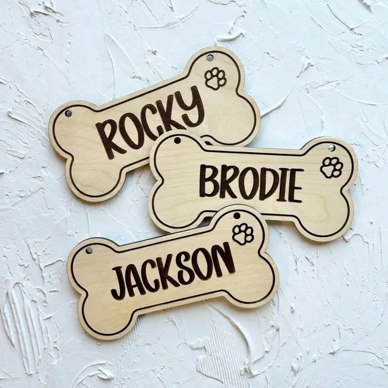 5PCS Custom Wooden Dog Tag - P - Woodworking Jobs 评论和价格