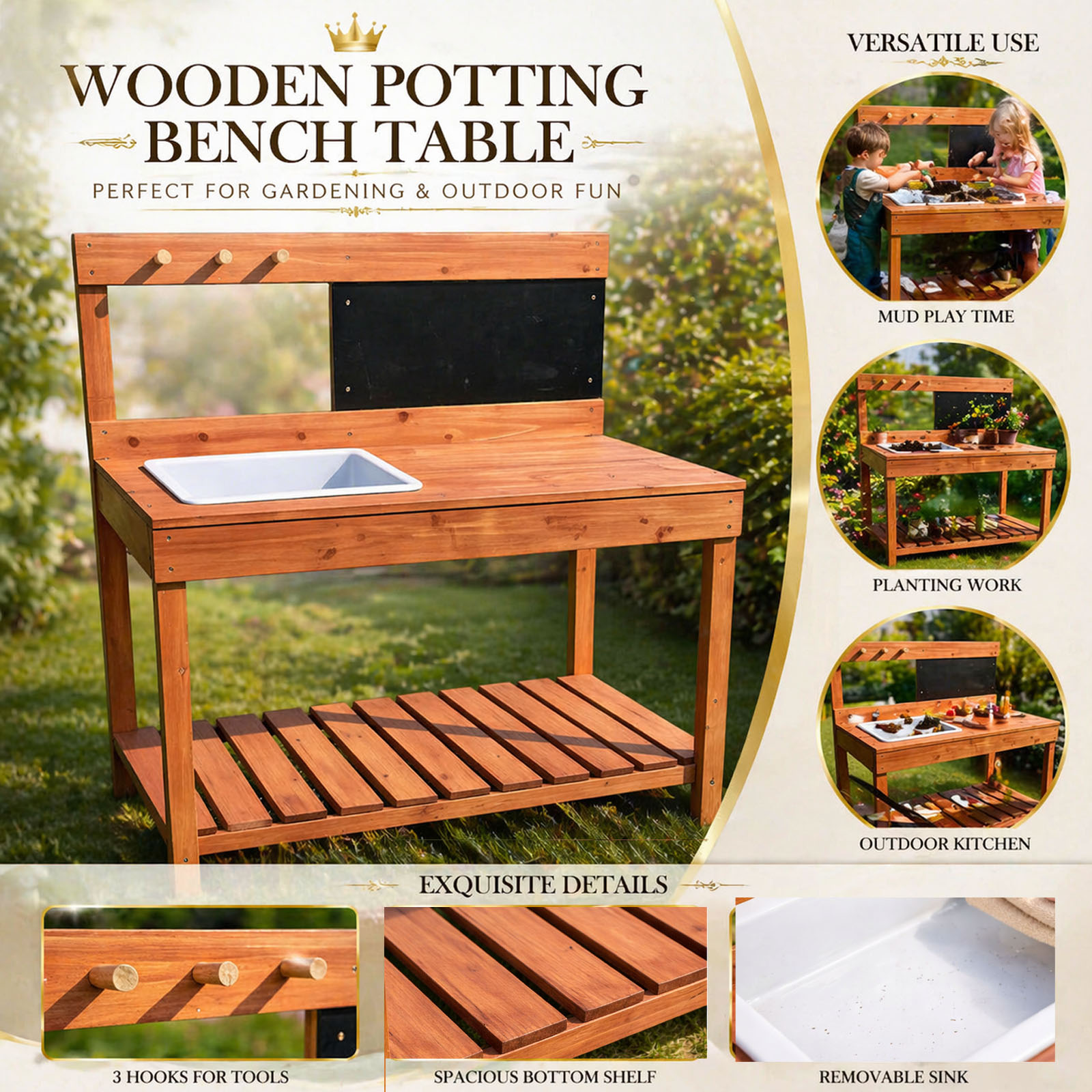 Wooden Potting Benches For Chi - Woodworking For Kids 评论和价格