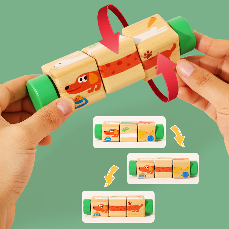 1pcs Baby Wooden Rotating Anim - Woodworking For Kids 评论和价格
