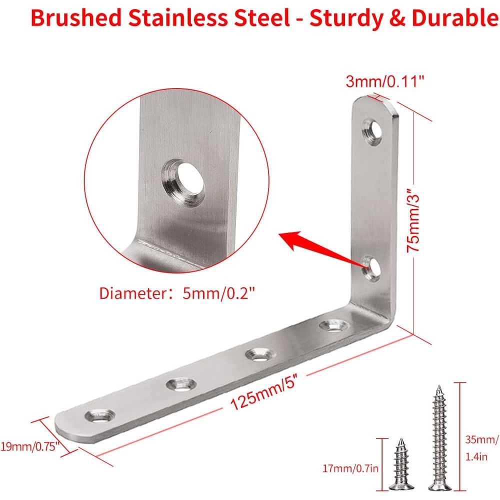 5 x 3 Heavy-Duty Stainless Ste - Woodworking X Brace 评论和价格