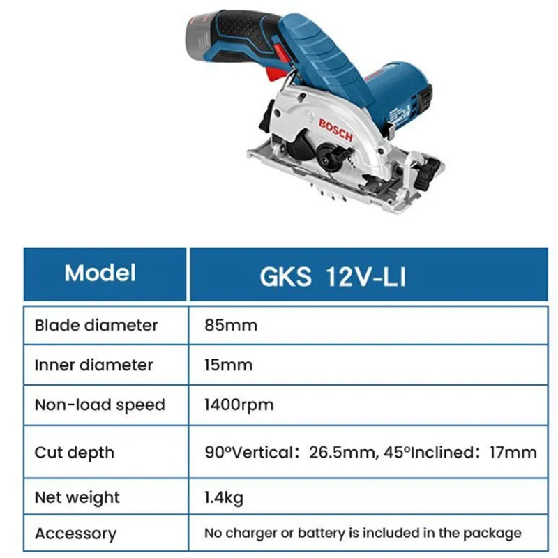 BOSCH GKS 12V-LI Electric Circ - Woodworking Electric Saw 评论和价格