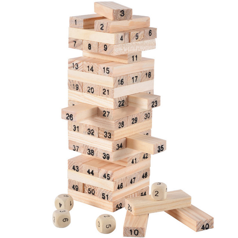 54Pcs Building Blocks Toy Funn - Woodworking Domino 评论和价格