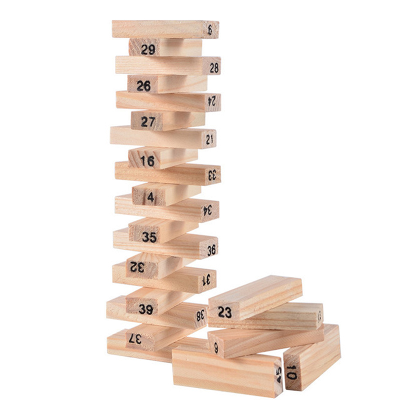 54Pcs Building Blocks Toy Funn - Woodworking Domino 评论和价格