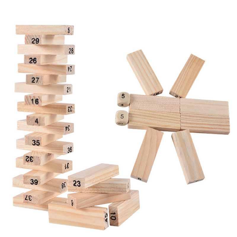 54Pcs Building Blocks Toy Funn - Woodworking Domino 评论和价格