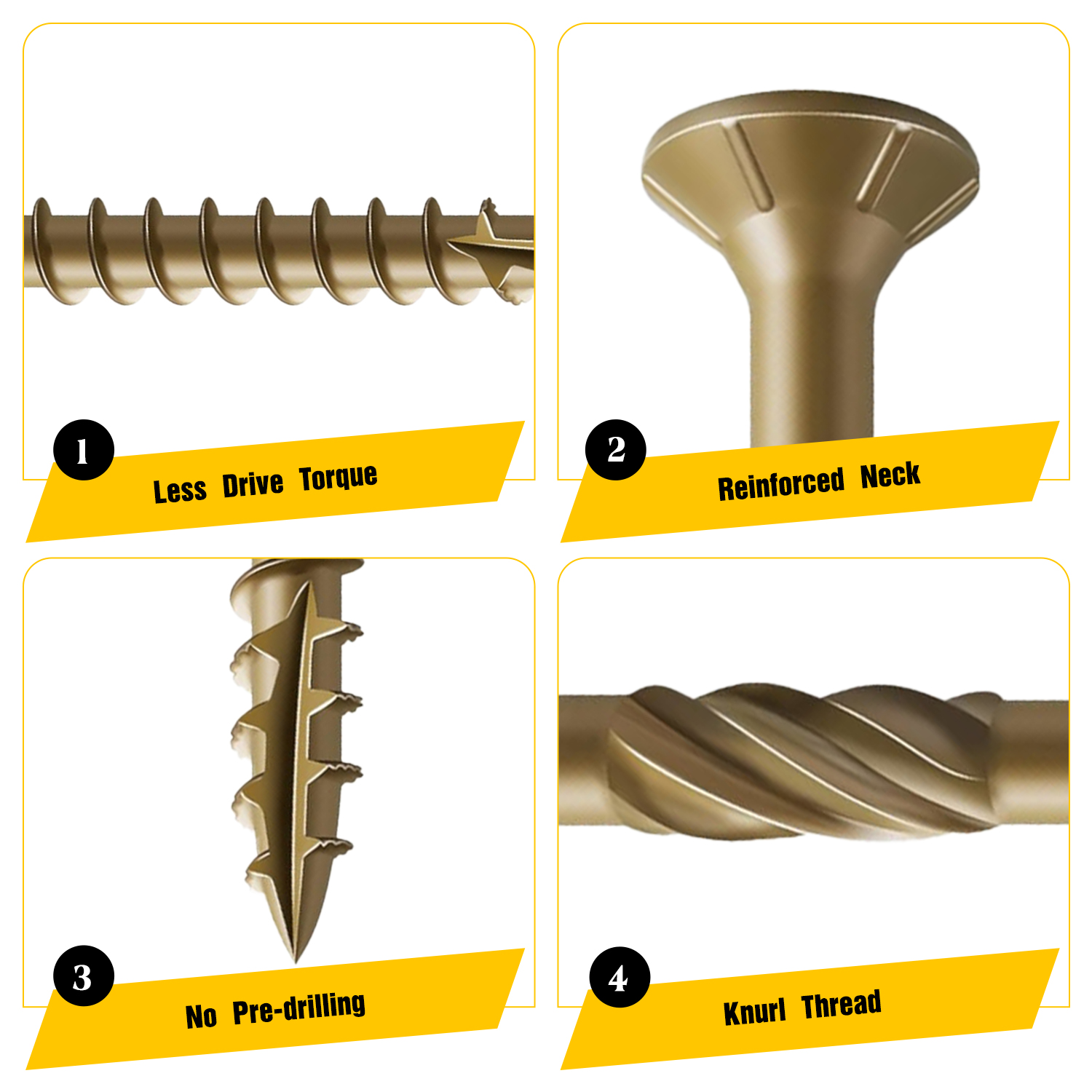 VKKM 70Pcs #10×4 Inch Golden T - Lumber Woodworking 评论和价格