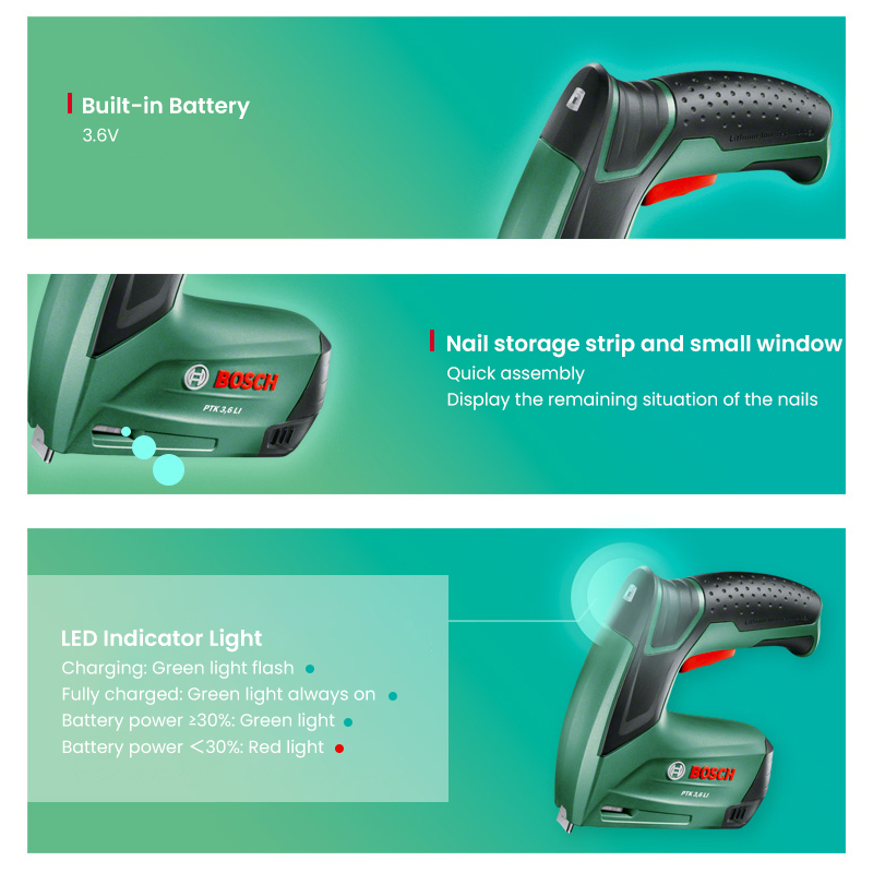 Bosch PTK 3.6 Li Cordless Nail - Woodworking Diy 评论和价格