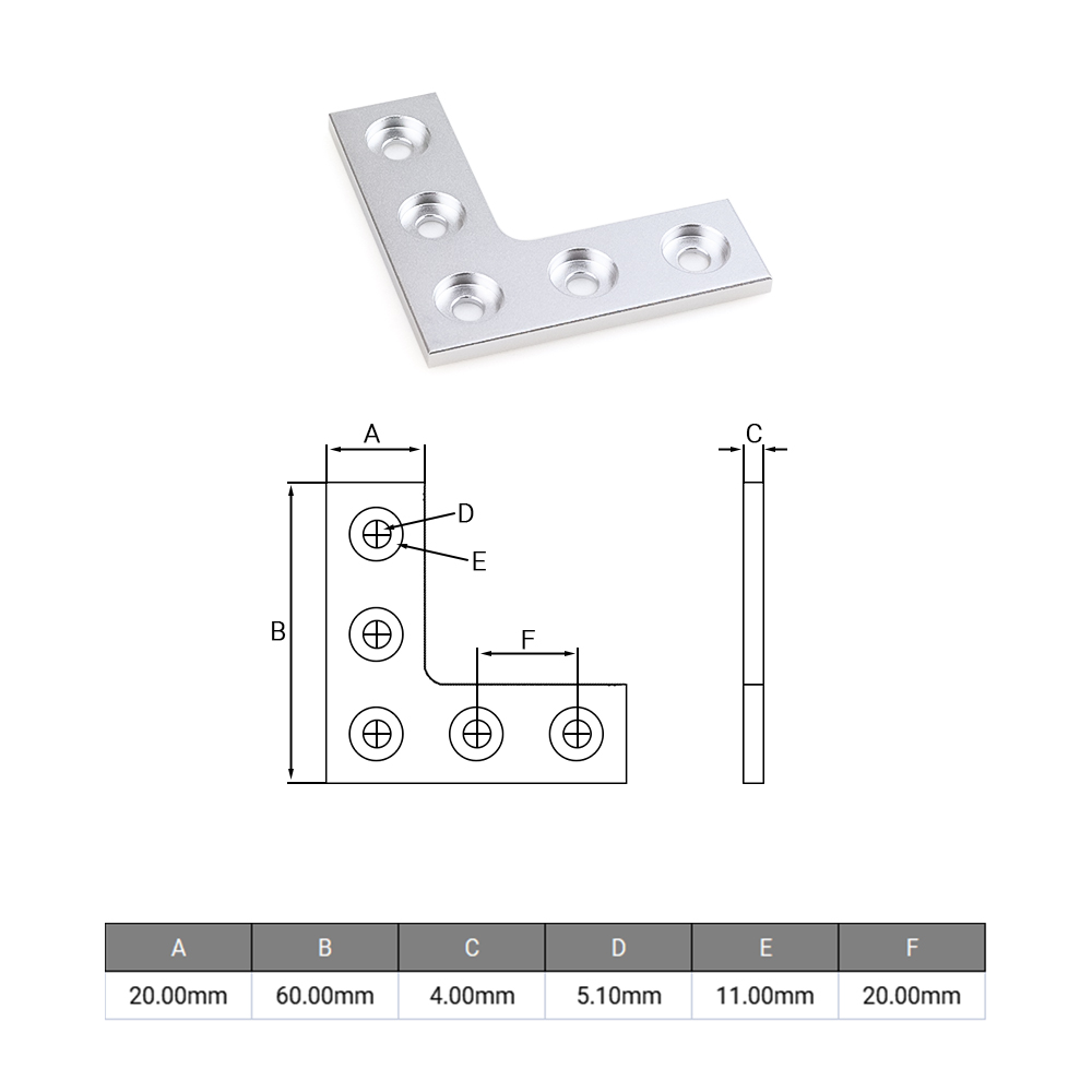2Pcs/lot L Type 5 Holes 90Degr - Woodworking Joints 评论和价格