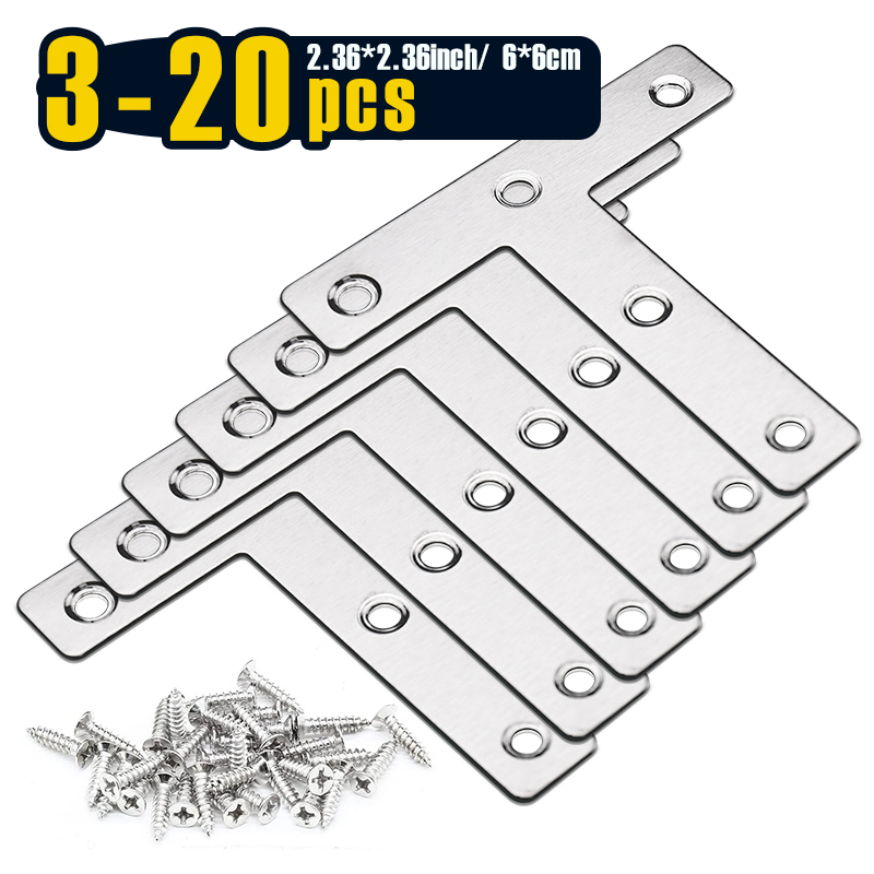 3-20pcs, T Shaped Mending Plat - Woodworking X Brace 评论和价格